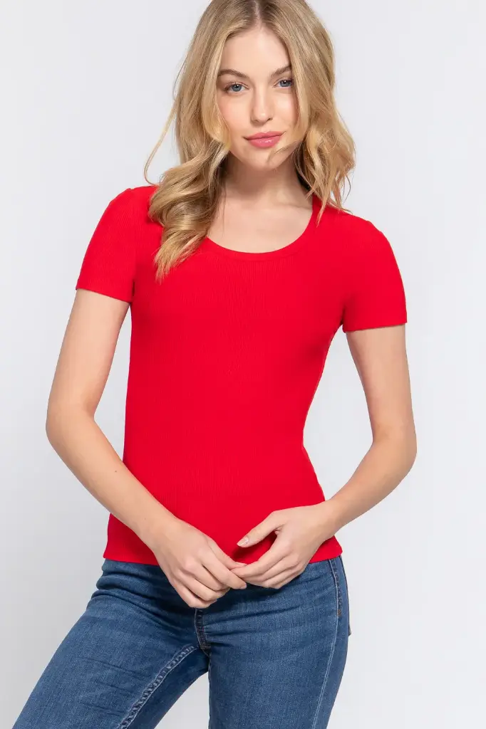 Playera de Manga Corta con Cuello Redondo