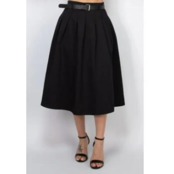 Falda Midi con Pliegues