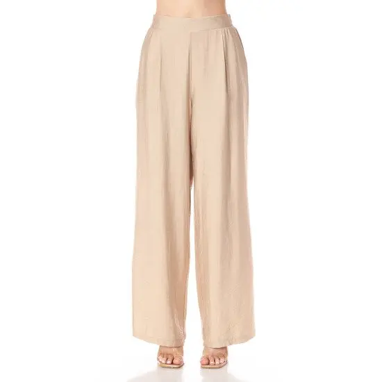Pantalón de Pierna Amplia con Pinzas