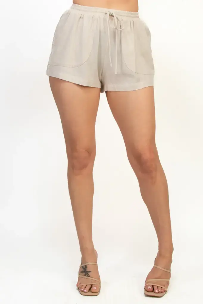 Short tipo Lino con Cintura Elástica