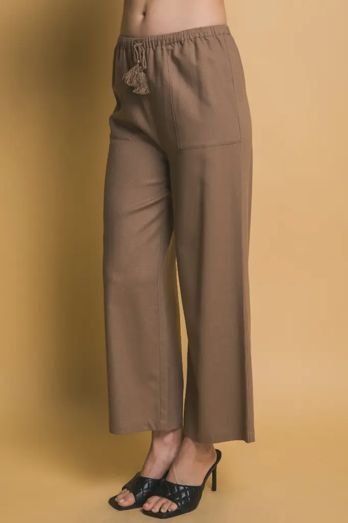 Pantalón tipo Lino con Corte Tobillero