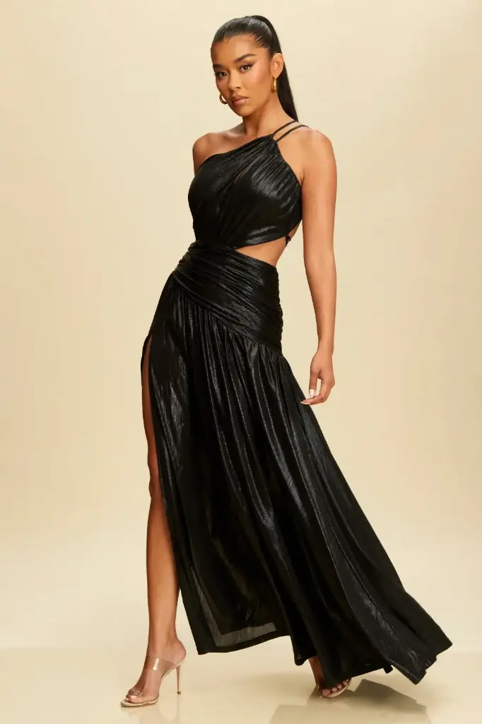 LD10908 Metallic Maxi Dress
