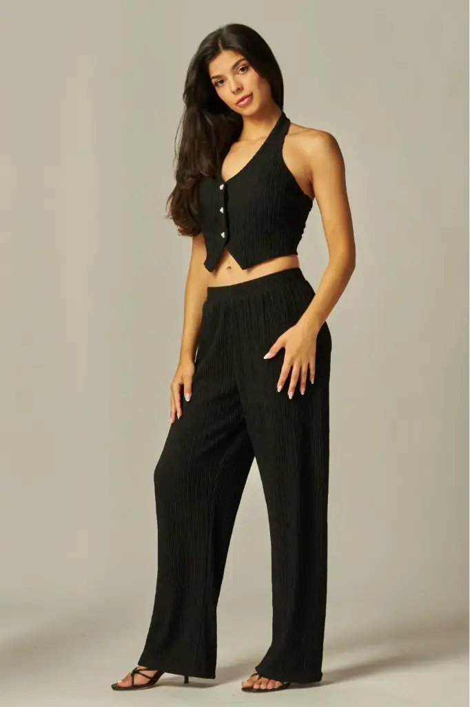 Conjunto Plisado de Top con Botones (S)