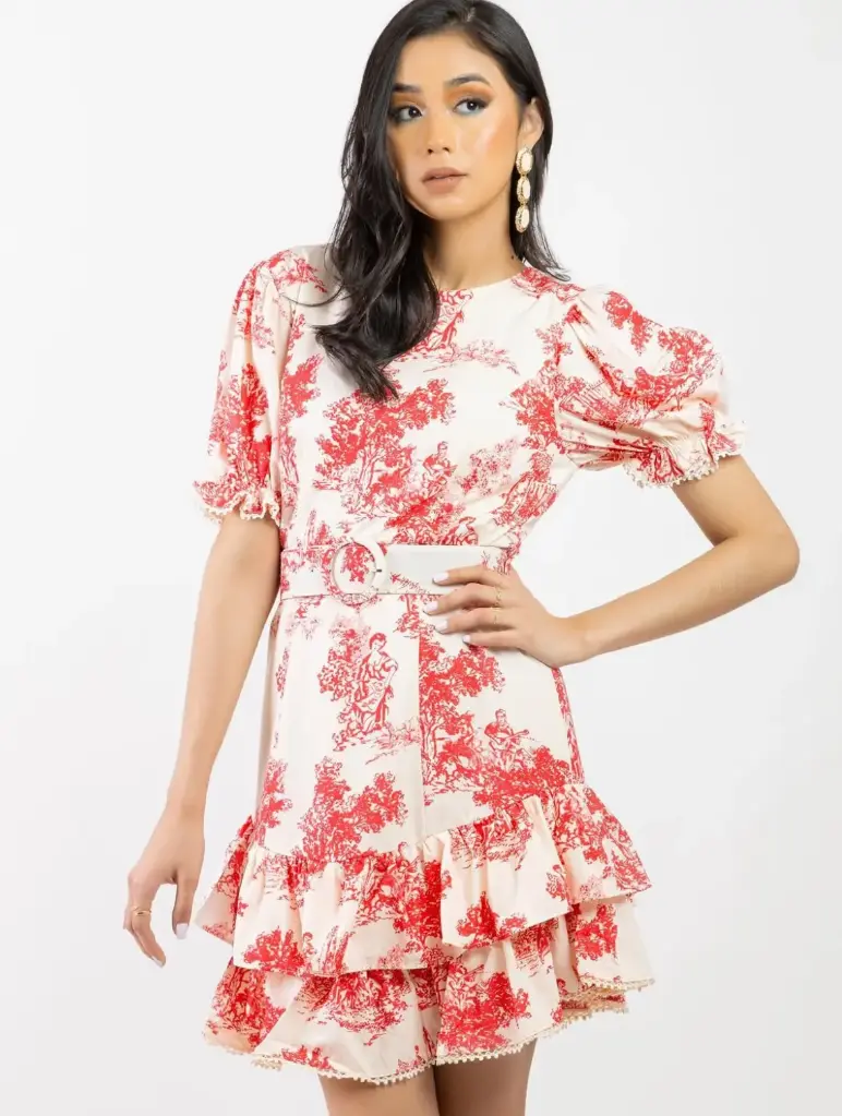 M8013 Mini Dress in a Floral Print