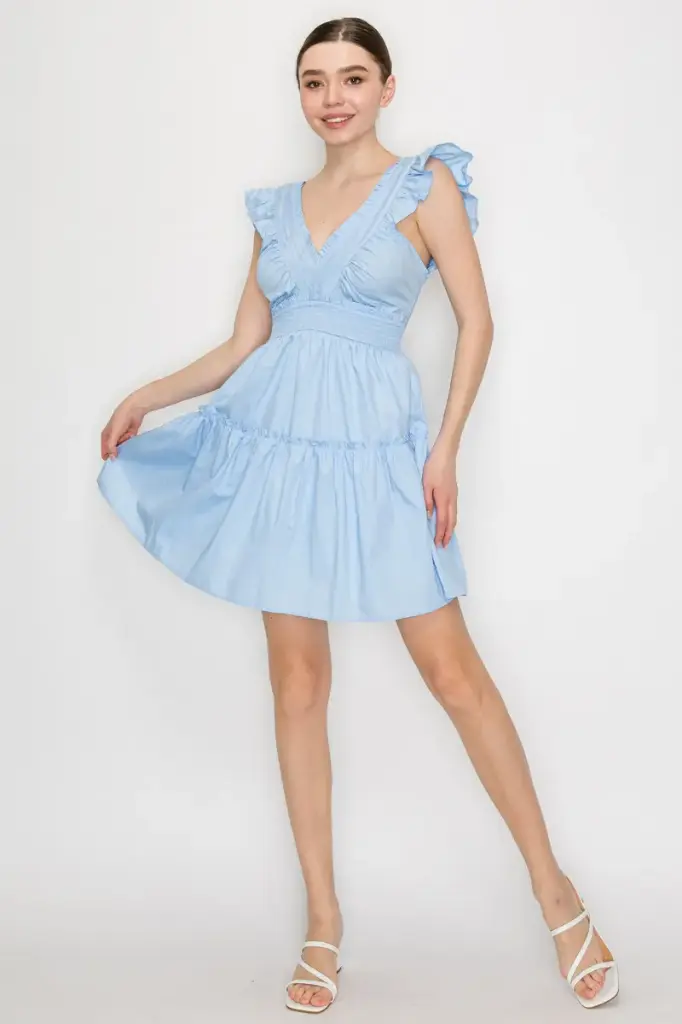 Vestido Corto con Escote en V
