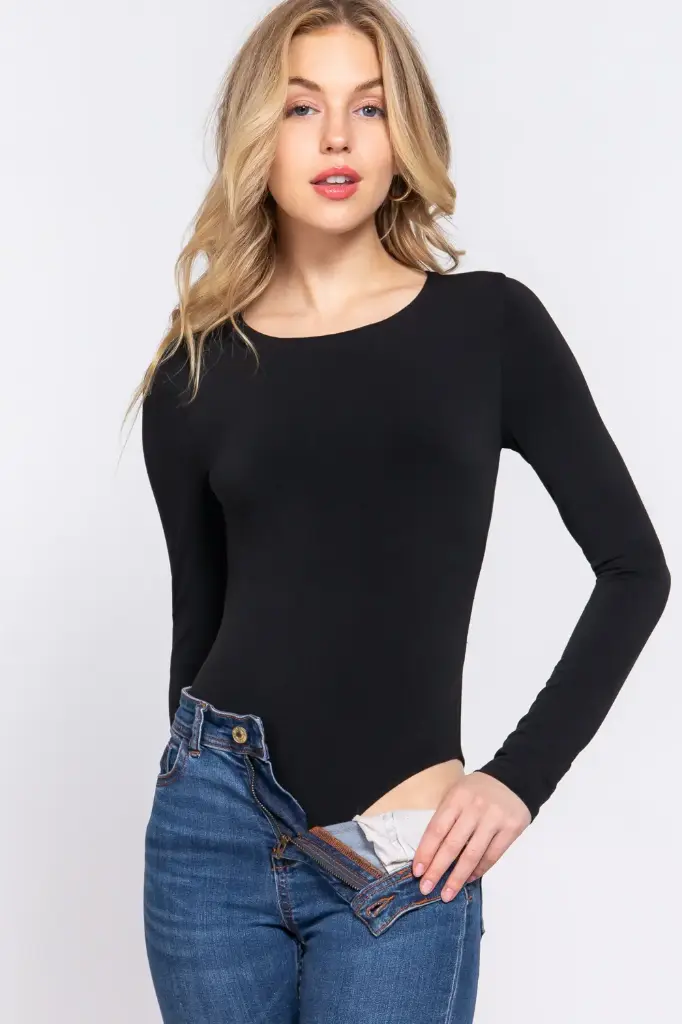 P13734 Top de Manga Larga con Cuello Redondo