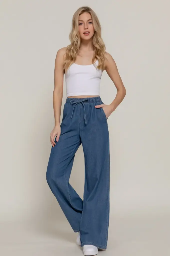 P74471 Wide-leg Pants with a Drawstring