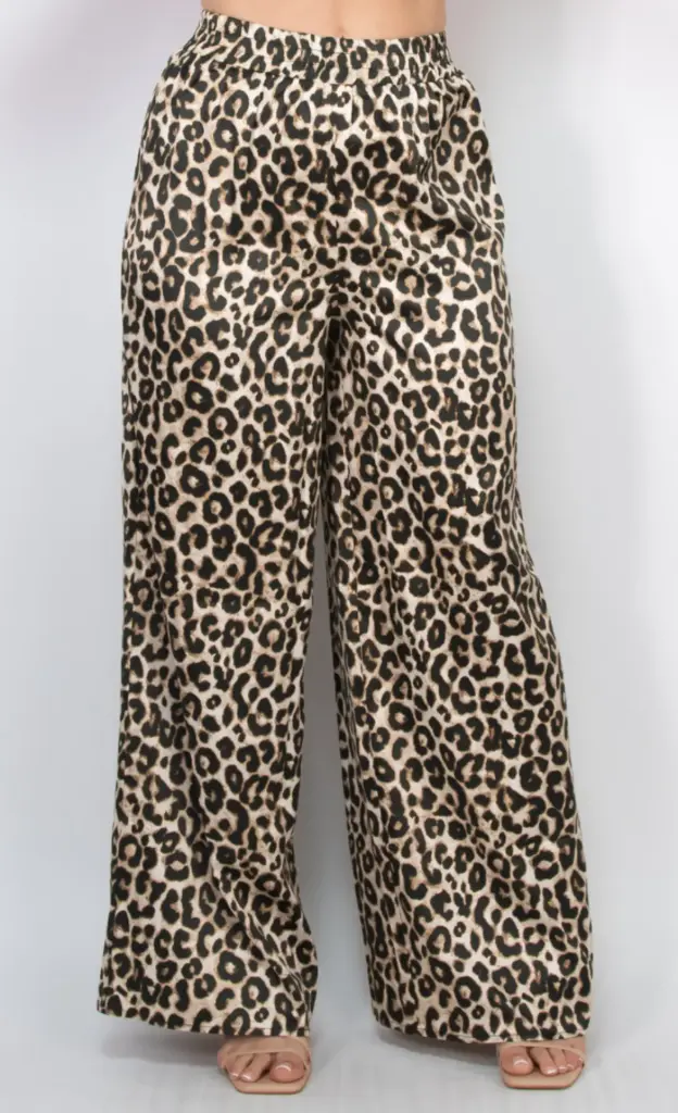 HMP40890 Leopard Print Wide-leg Pants