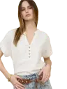 CR2515 Blusa de Manga Corta con Escote en V