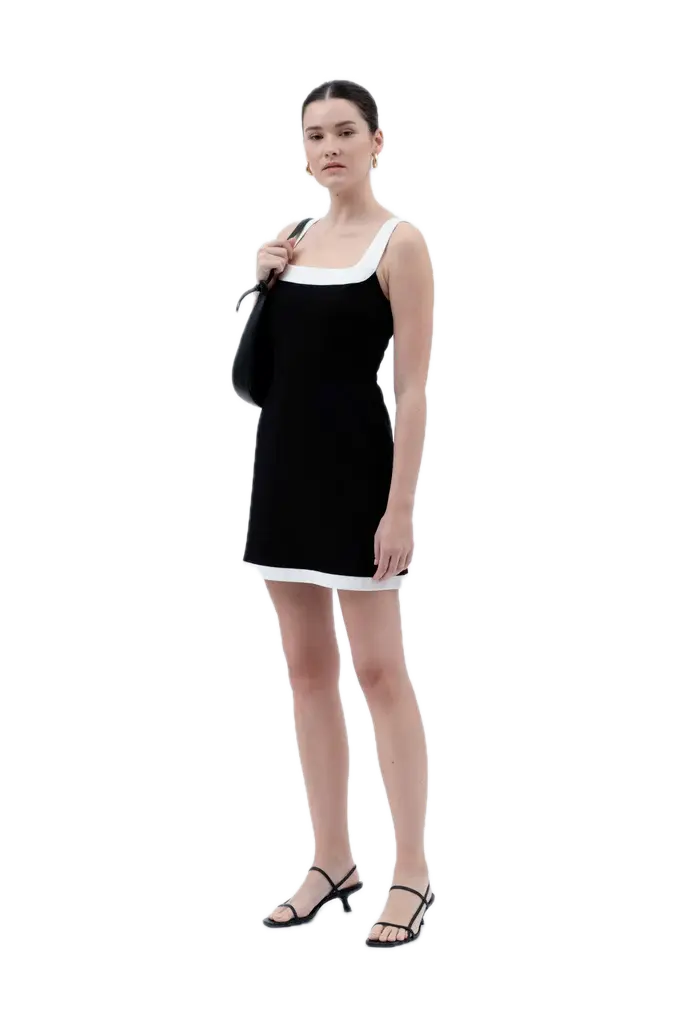 TW1682 Vestido Corto con Ribete