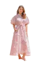 Vestido Largo de Organza