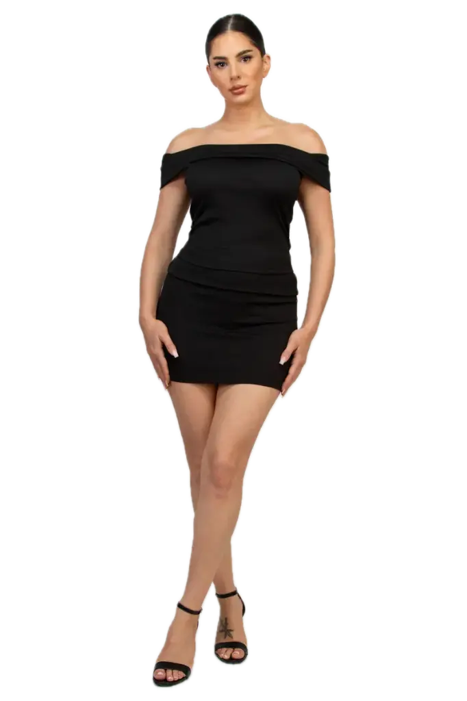HMST0941T Top de Hombros Descubiertos (Black, S)