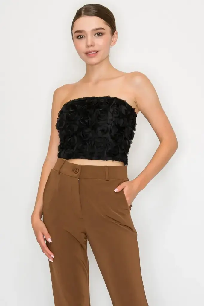 BT04012 Strapless Crop Top