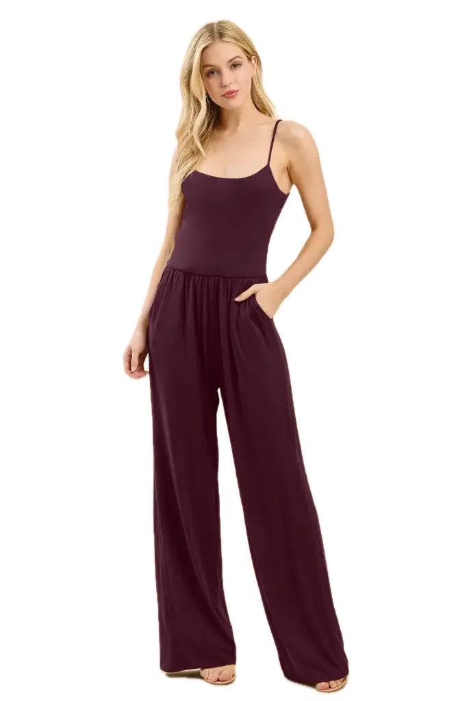 JR55560A Jumpsuit de Tirantes Finos