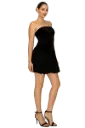 HMD14544 Vestido Corto de Terciopelo Sin Tirantes