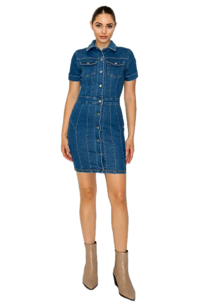 HMD14501 Vestido Corto de Mezclilla