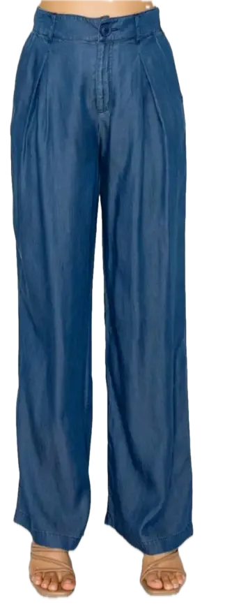 HMP40726H-L Pantalón de Lyocell con Pierna Amplia