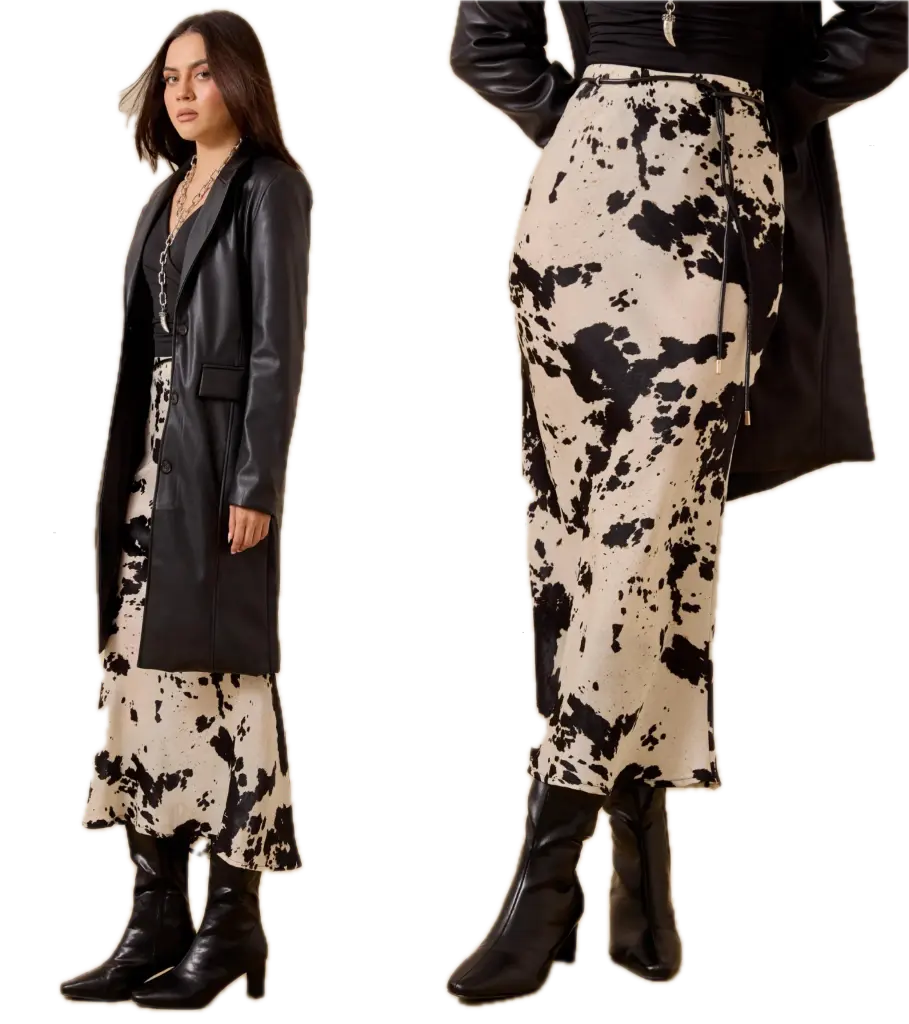FF509 Cow Print Skirt (S)
