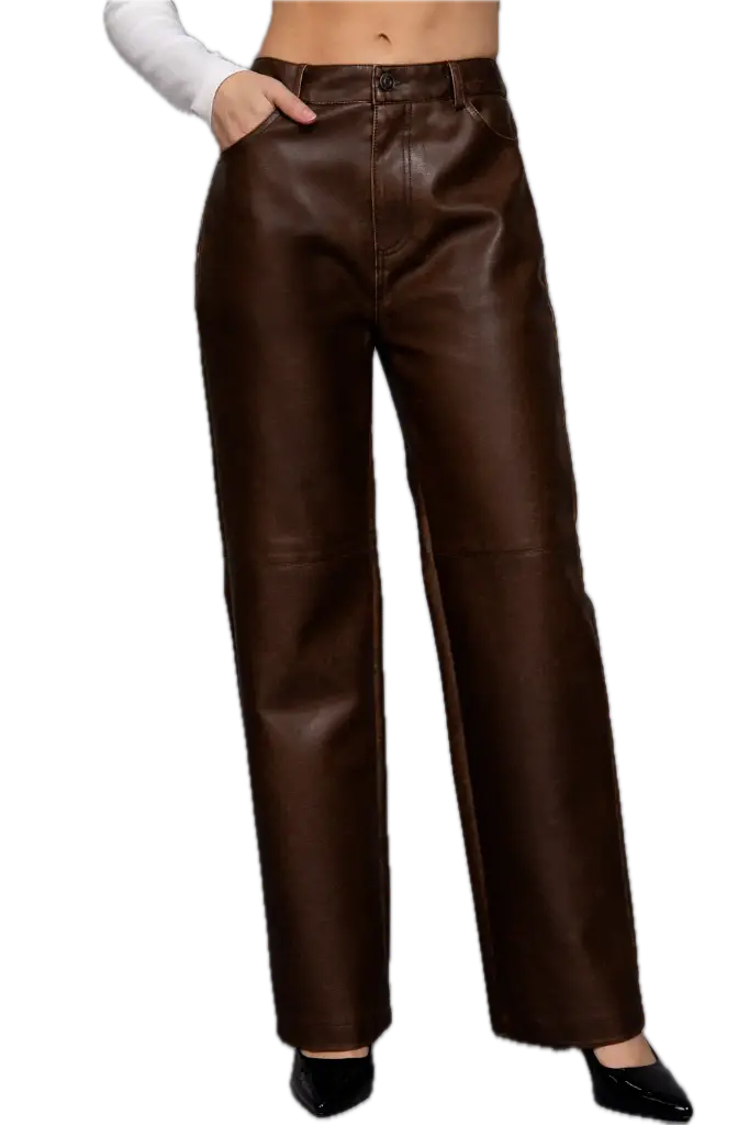 P14585 Pantalón de Piel Sintética