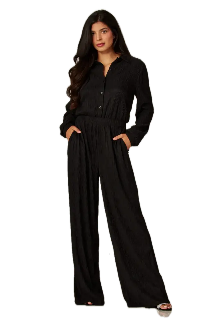 IRIS-20J Casual Jumpsuit (Black, S)