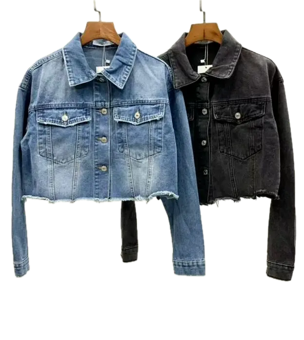 LM3007 Chamarra Corta de Mezclilla (S, Blue Denim)