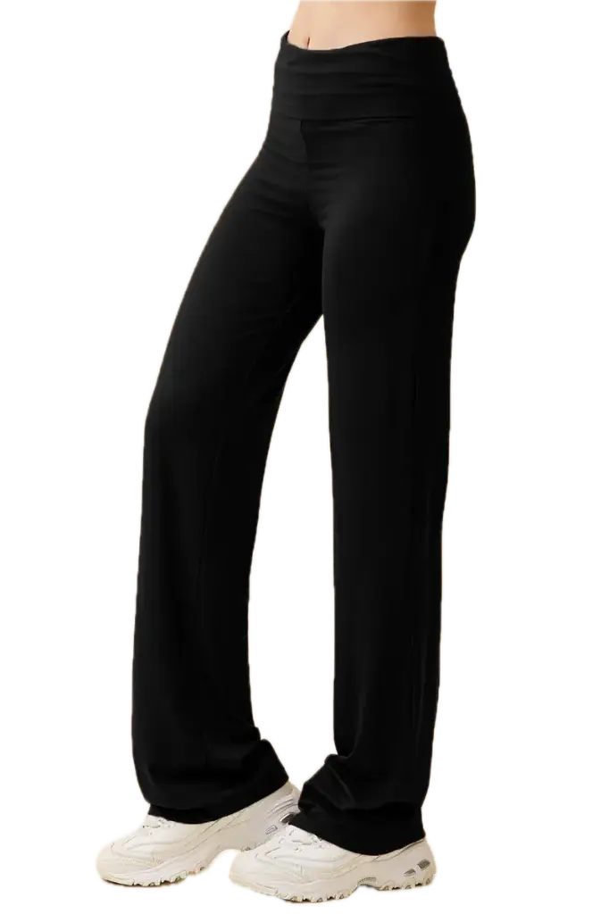 JP56489 Straight Leg Pants with Foldover Waistband