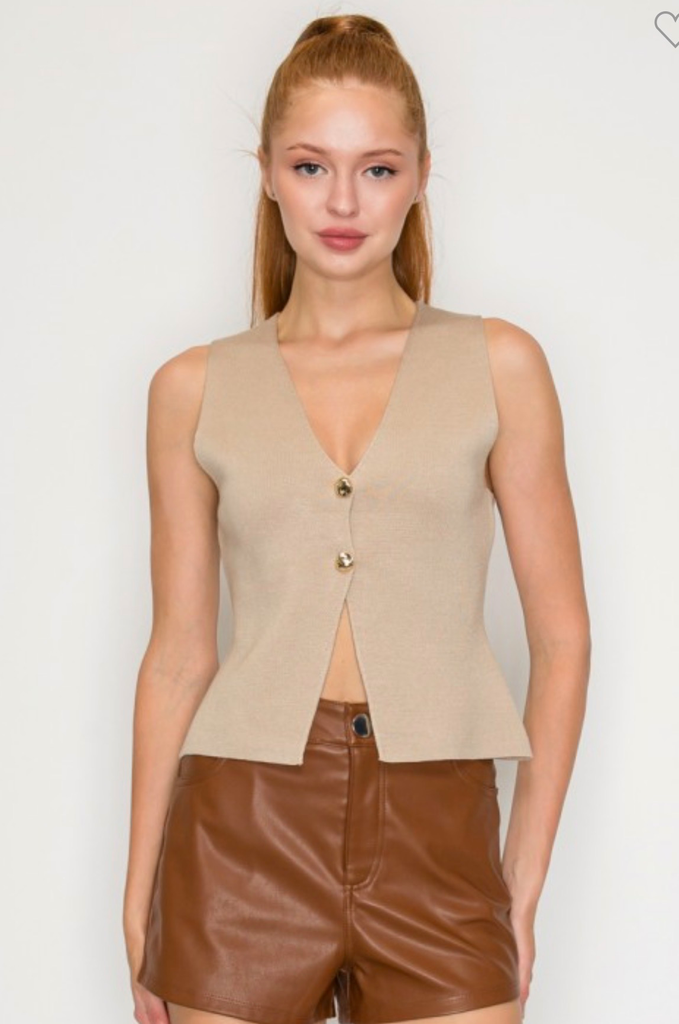 ISW2262 Chaleco de Punto con Peplum