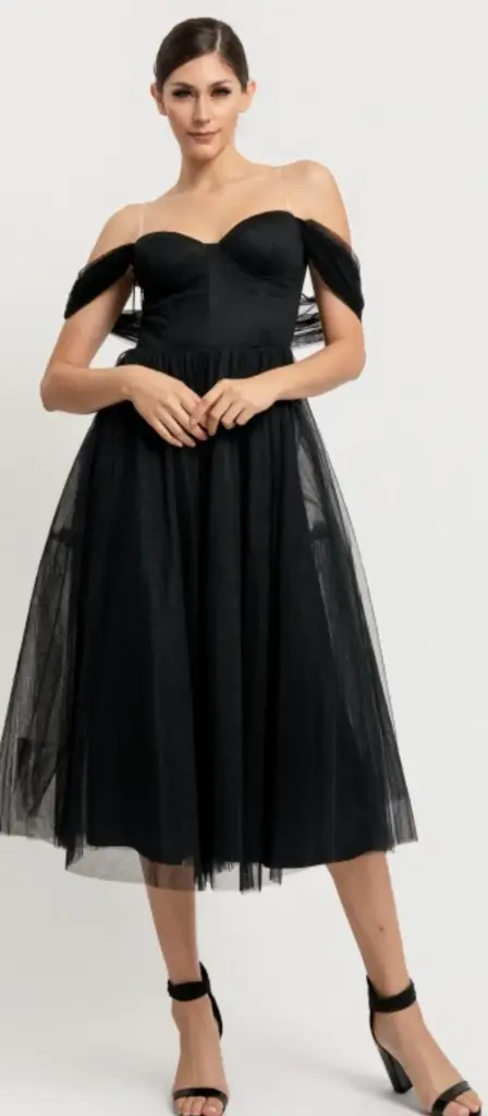 RVD6595 Vestido Largo con Falda de Tul en Capas