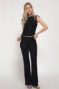 SET14875 Texture Knit Sleeveless Top Flare