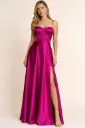 MF22862 Vestido Largo de Satín en Tono