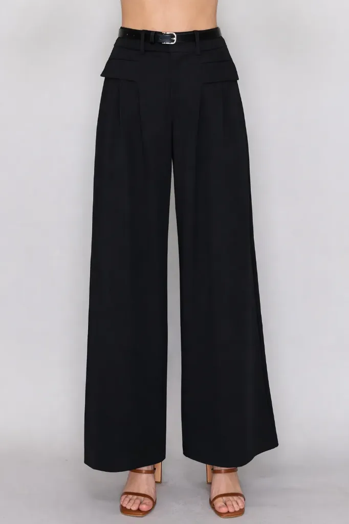 IP9397 Pantalón de Pierna Amplia (Black, S)