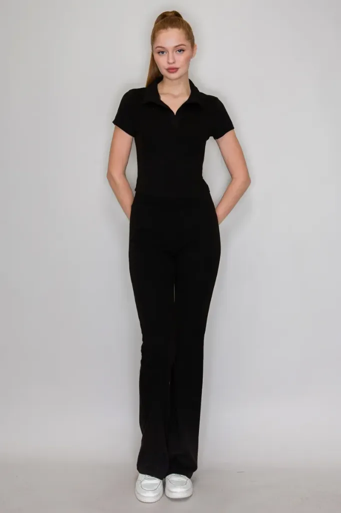 BT04141 Conjunto Moderno y Cómodo de Dos Piezas (Black, S)