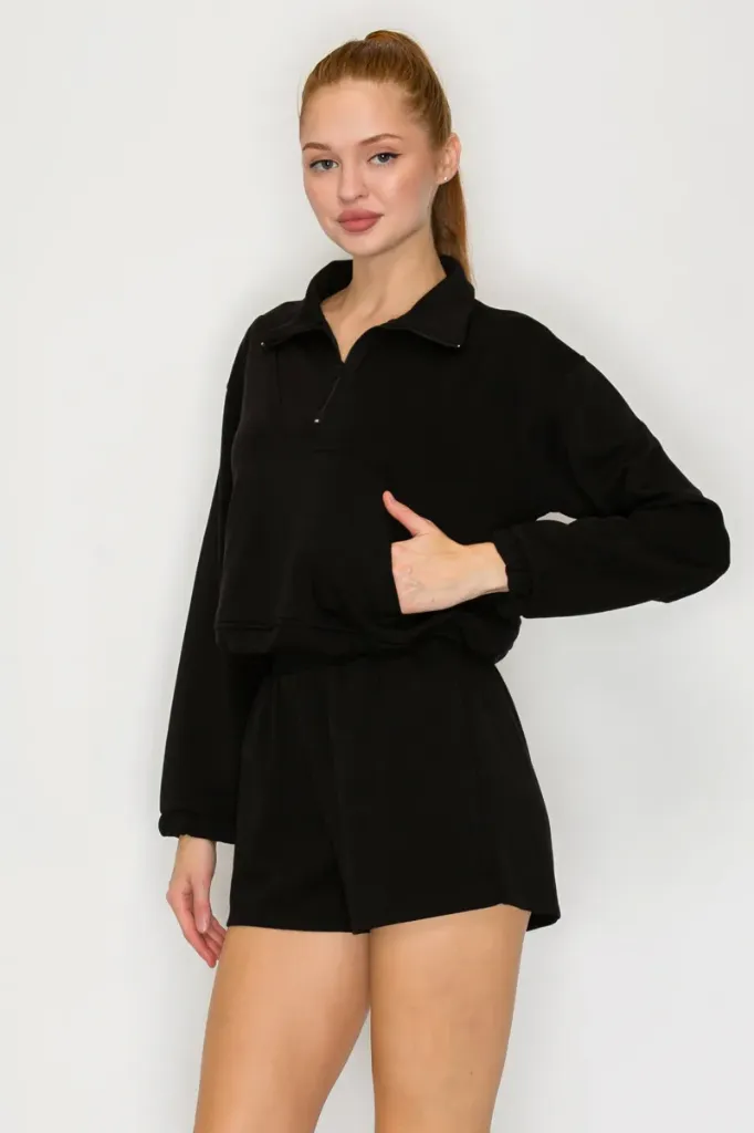 BSET03445 Conjunto Casual de Dos Piezas con Sudadera (Black, S)