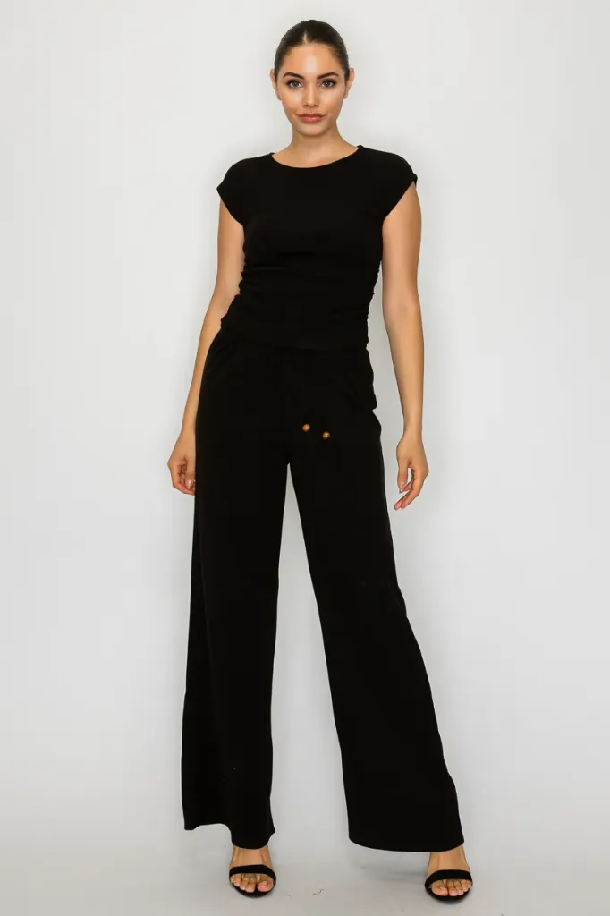 HMP40941 Conjunto de Dos Piezas con Top Ajustado (Black, S)
