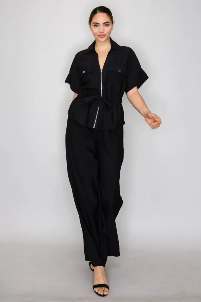 HMT57367 Conjunto de Camisa y Pantalón (Black, S)