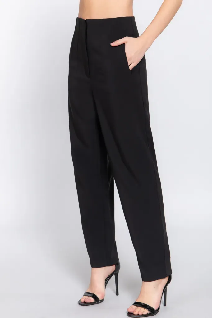 P13839 Pantalón de Tiro Alto (Black, S)