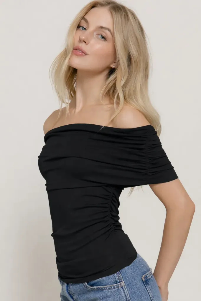 T14463 Top de Hombros Descubiertos (Black, S)