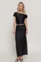 SET15163 Asymmetrical Neckline Top Long Skirt Set