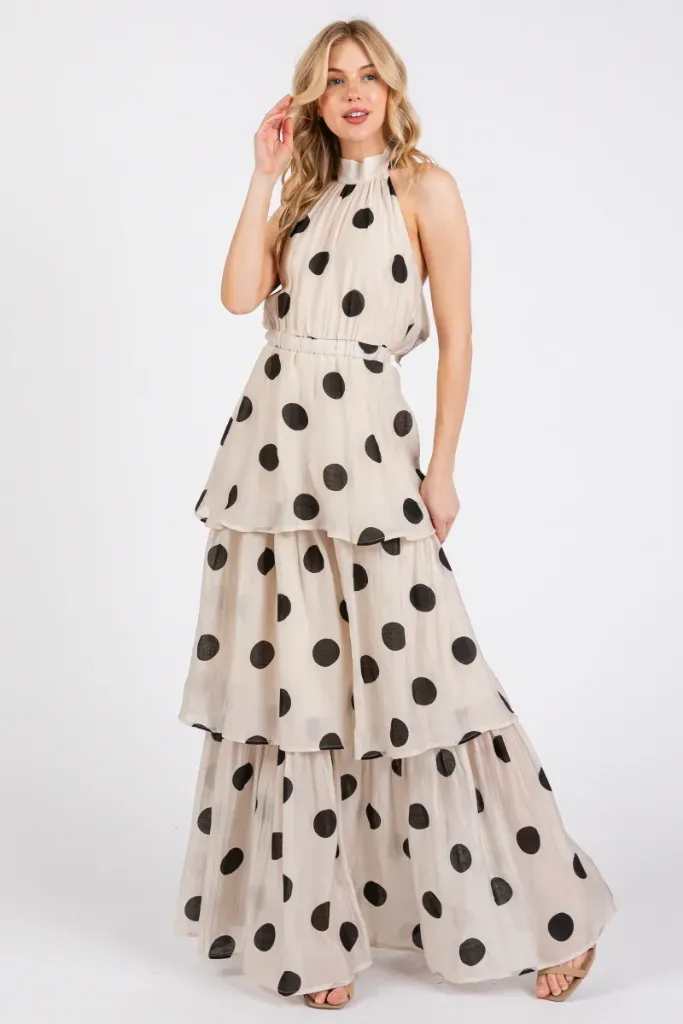HD2687 Maxi Dress with Dots on (S)