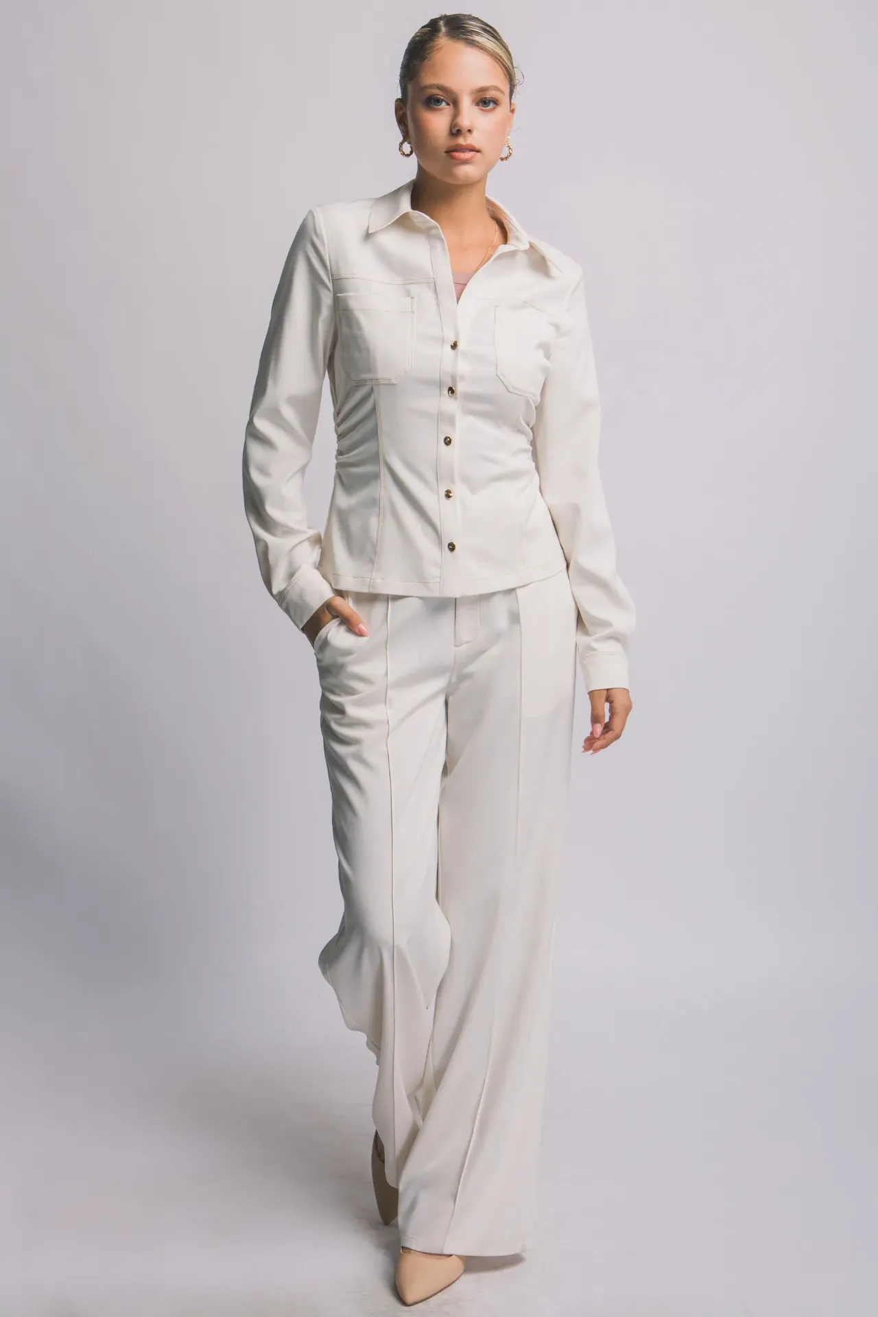 10465 Linen Set with a Button-up Shirt (S)