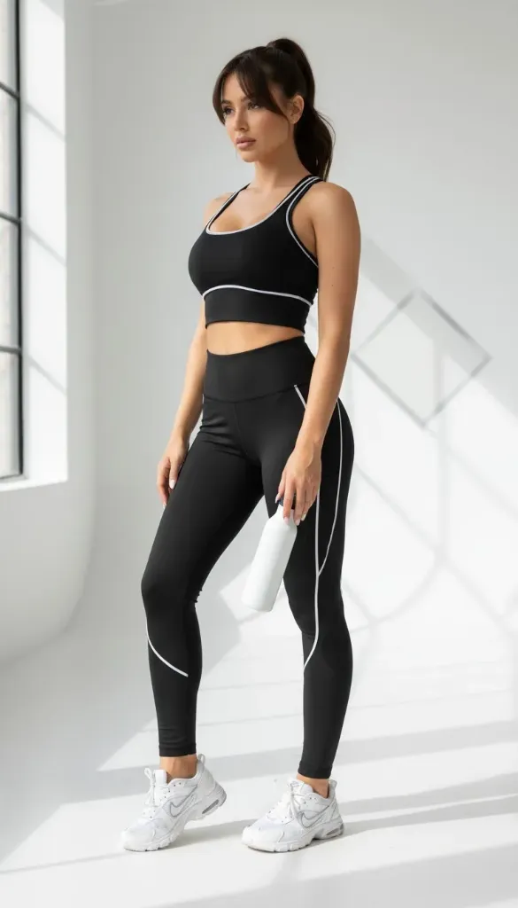 5513 Active Wear Premium Yoga Set (Black, S)