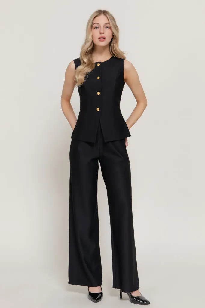 15304 Conjunto de Chaleco y Pantalón (Black, S)