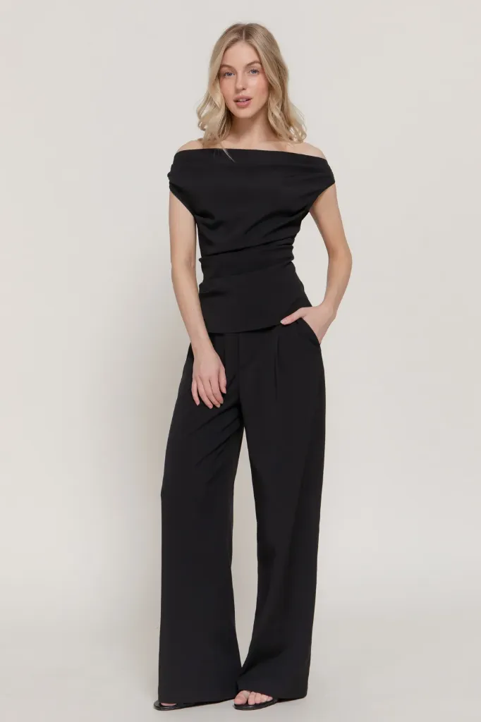 SET14979 Conjunto Top y Pantalón (Black, S)