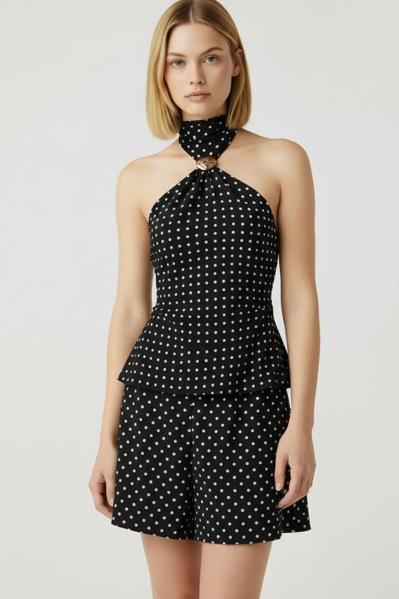 3796NSET Conjunto de Lunares con Top (Black, S)