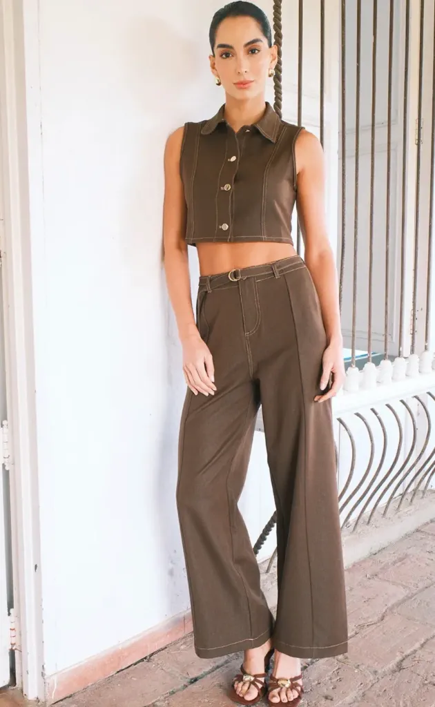 YF3327 Set with a Corset Top and Trousers (S)