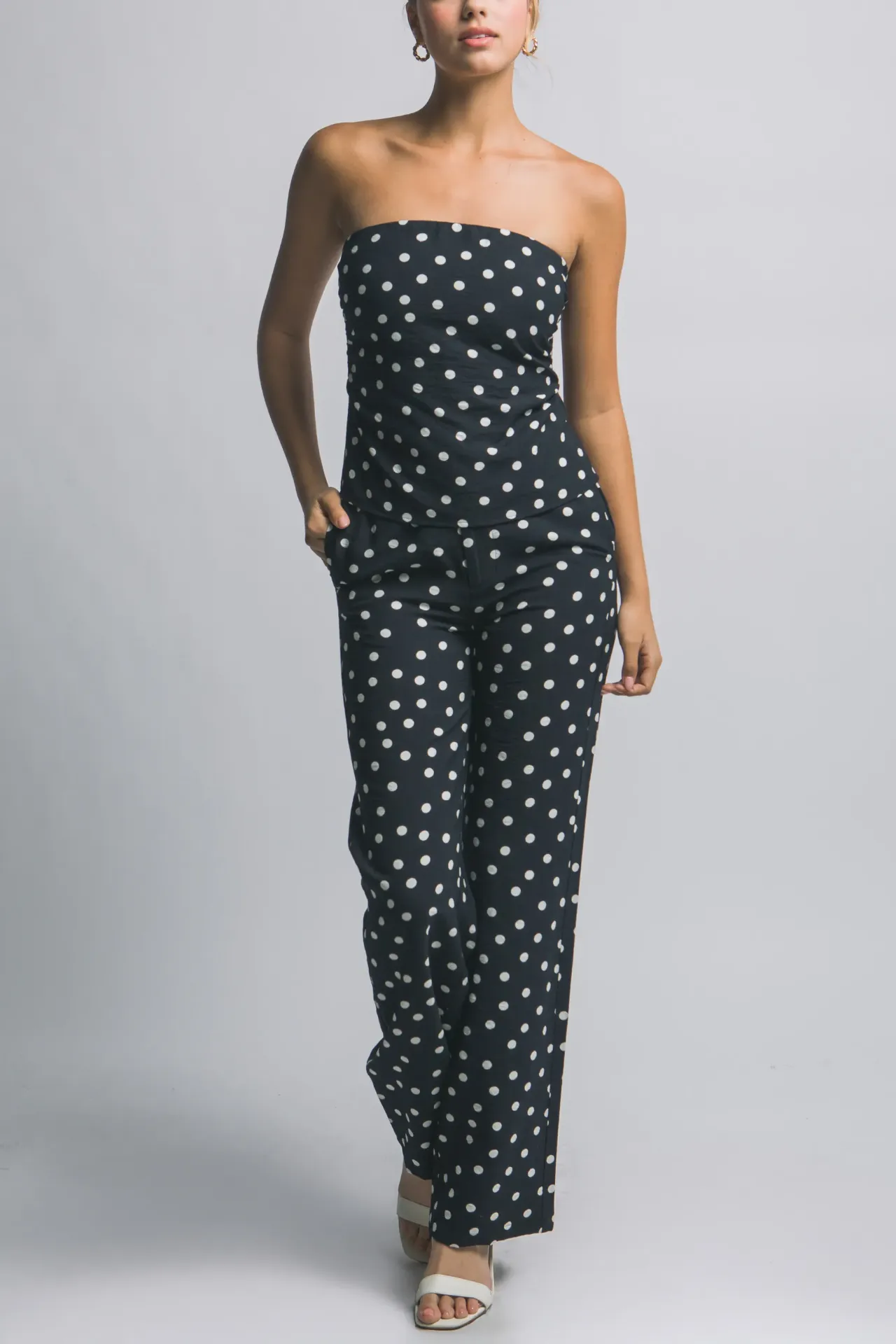 3790NSET Conjunto de Lunares con Top Sin Tirantes