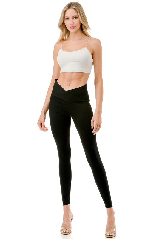 LG23 Leggings de Yoga con Pretina Cruzada (S)