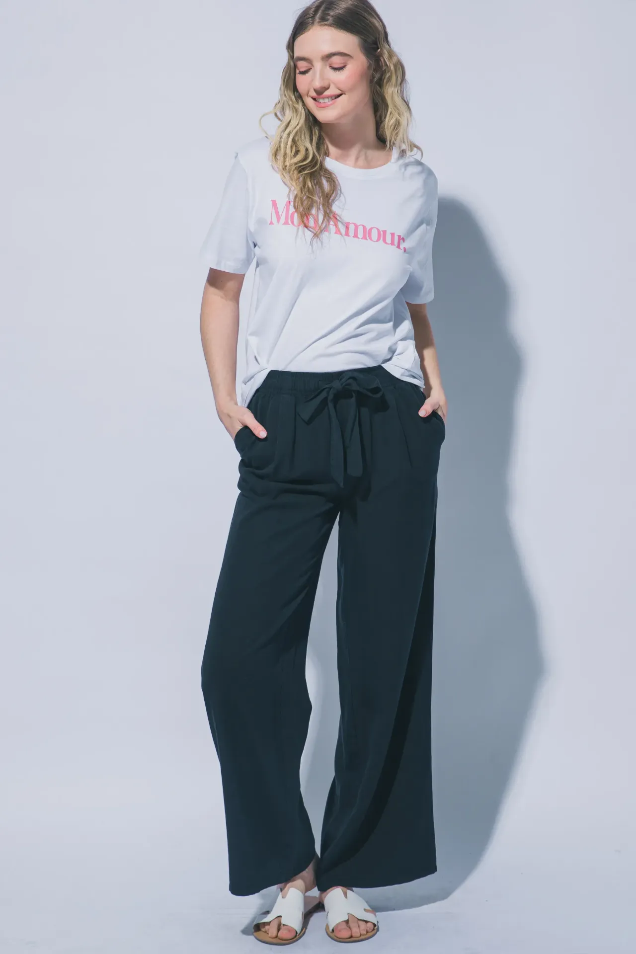 60149PN Pantalón de Chambray con Pierna Amplia