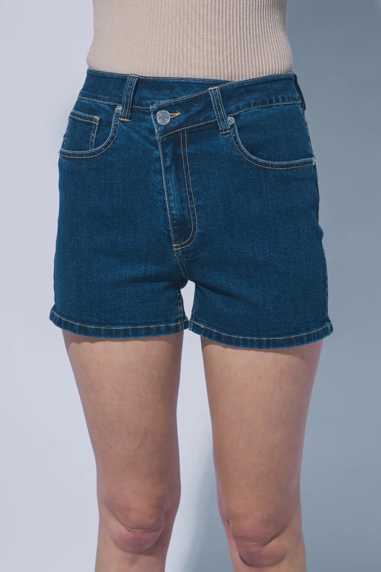 60160PL Short de Mezclilla de Tiro Alto con Bolsillos (S)