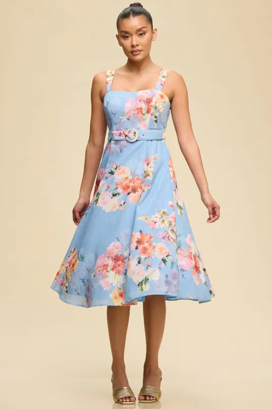 LD12581 Florals Midi Dress